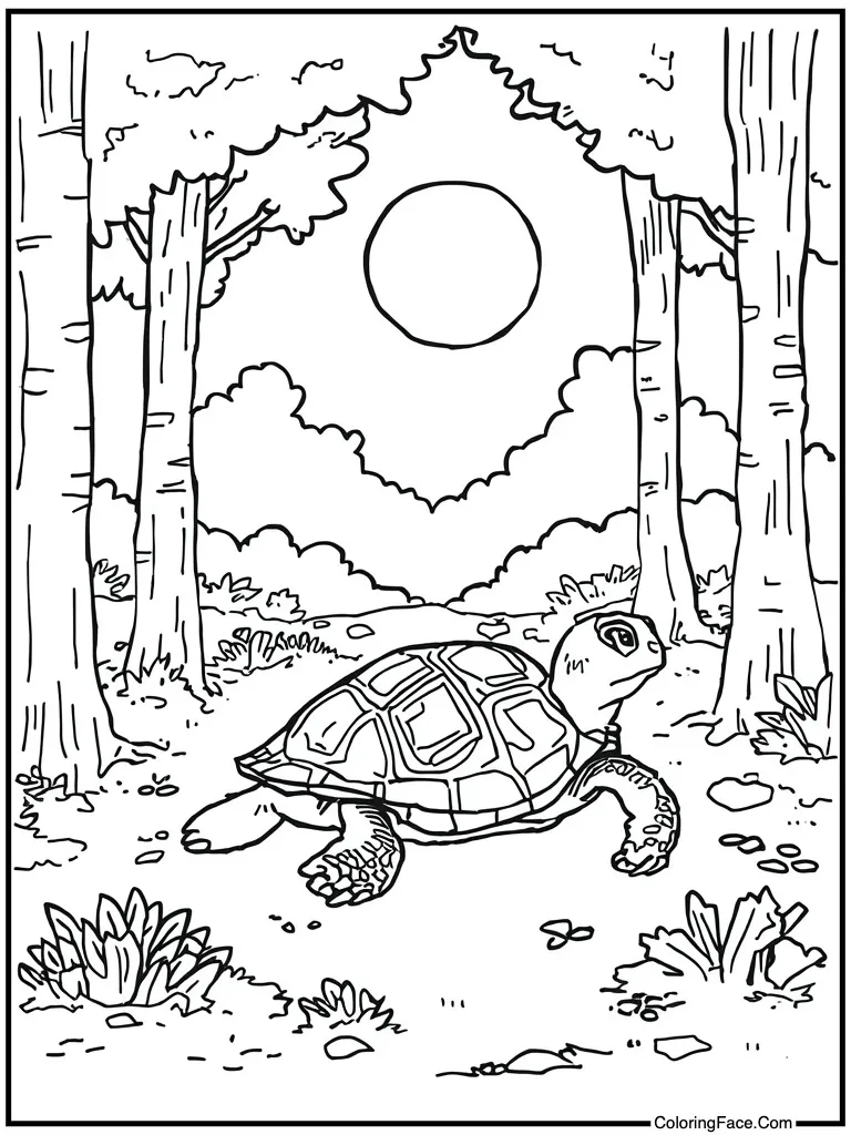 Turtle basking in sun