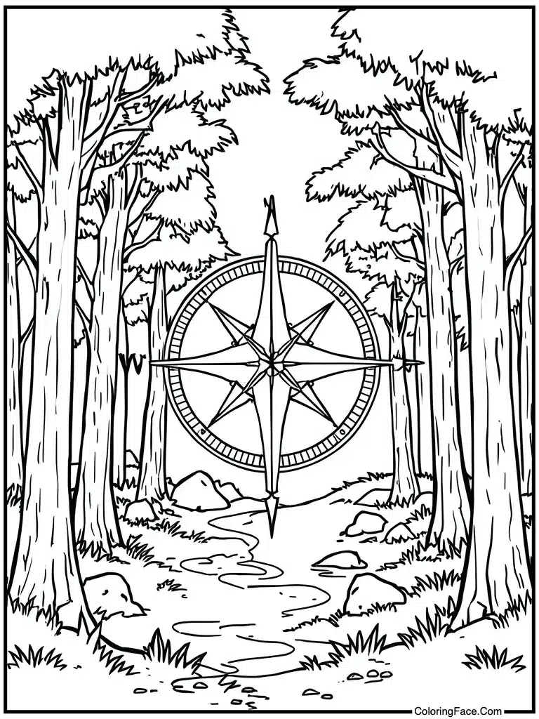 Compass pointing north direction