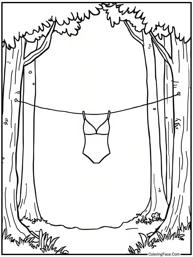 Swimsuit drying on line