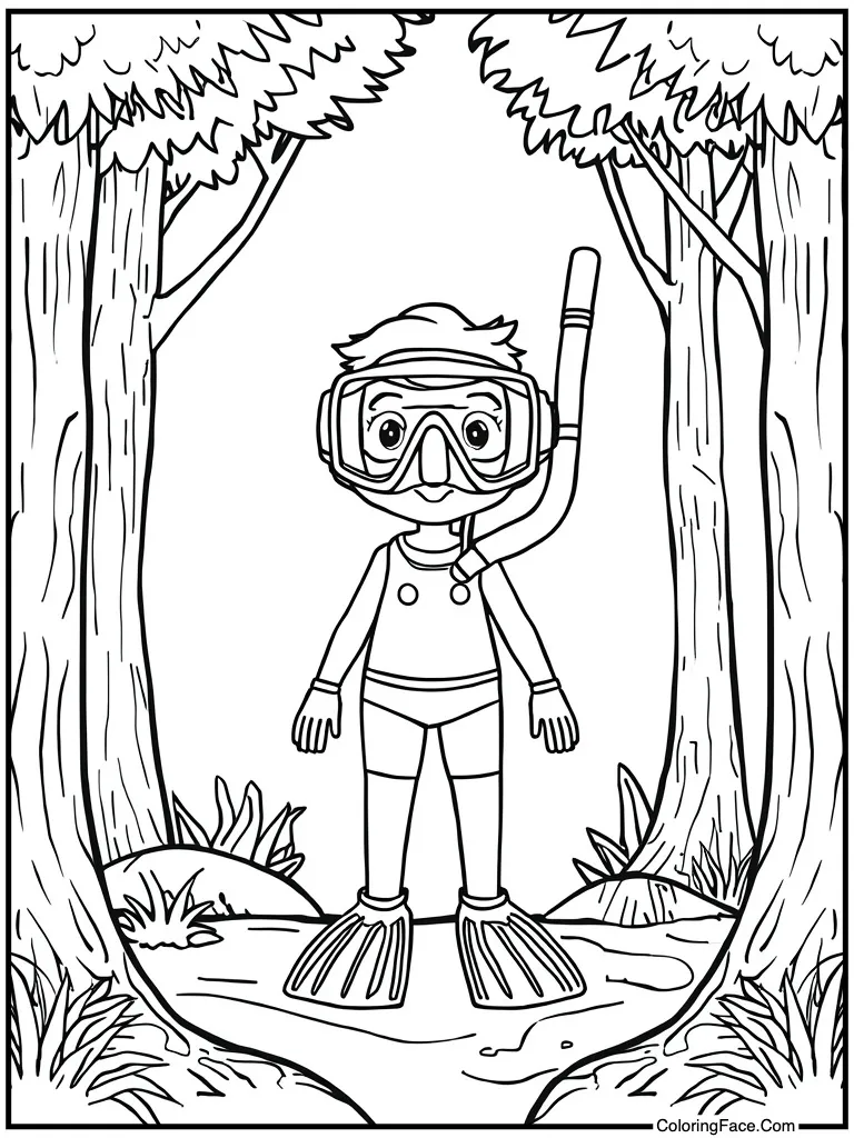 Snorkel mask and fins