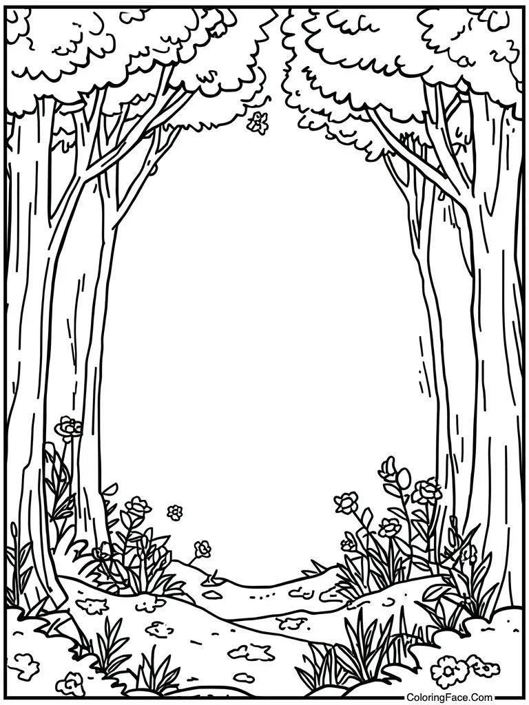 Simple flower outline kids