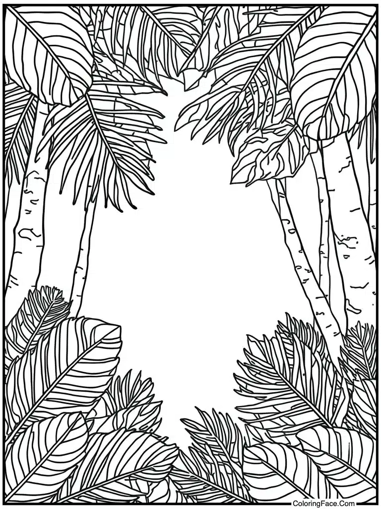 Tropical leaf pattern art