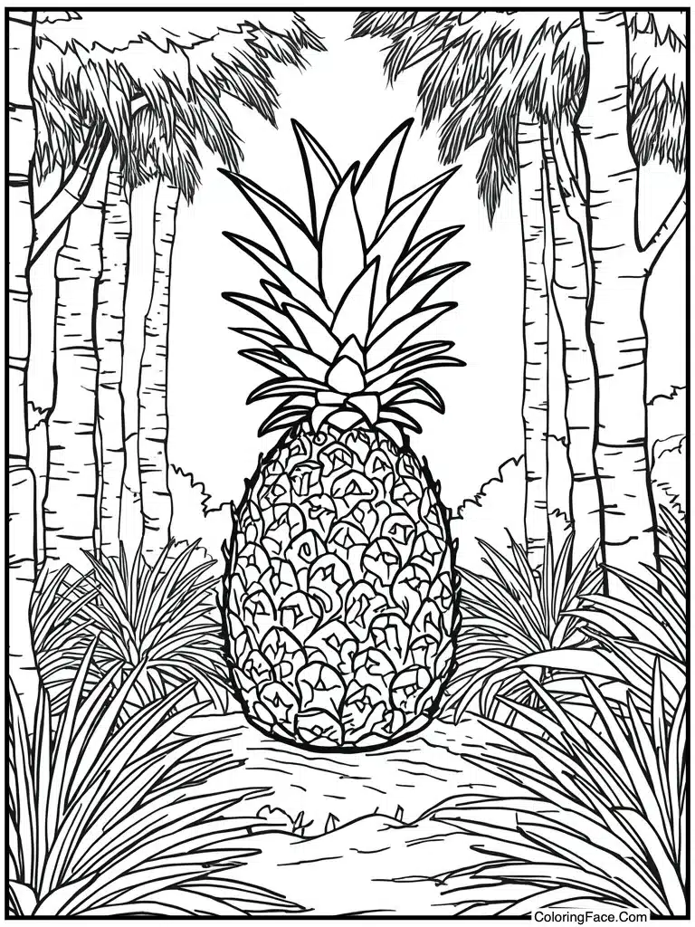 Pineapple background print seamless