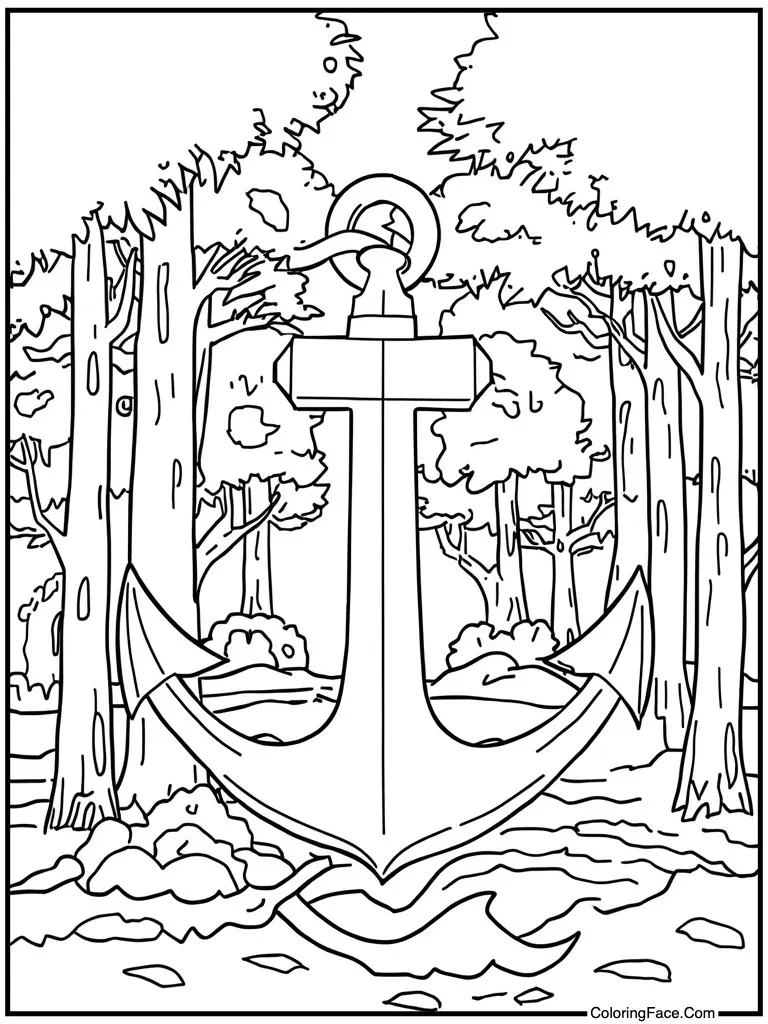 Anchor symbol nautical theme