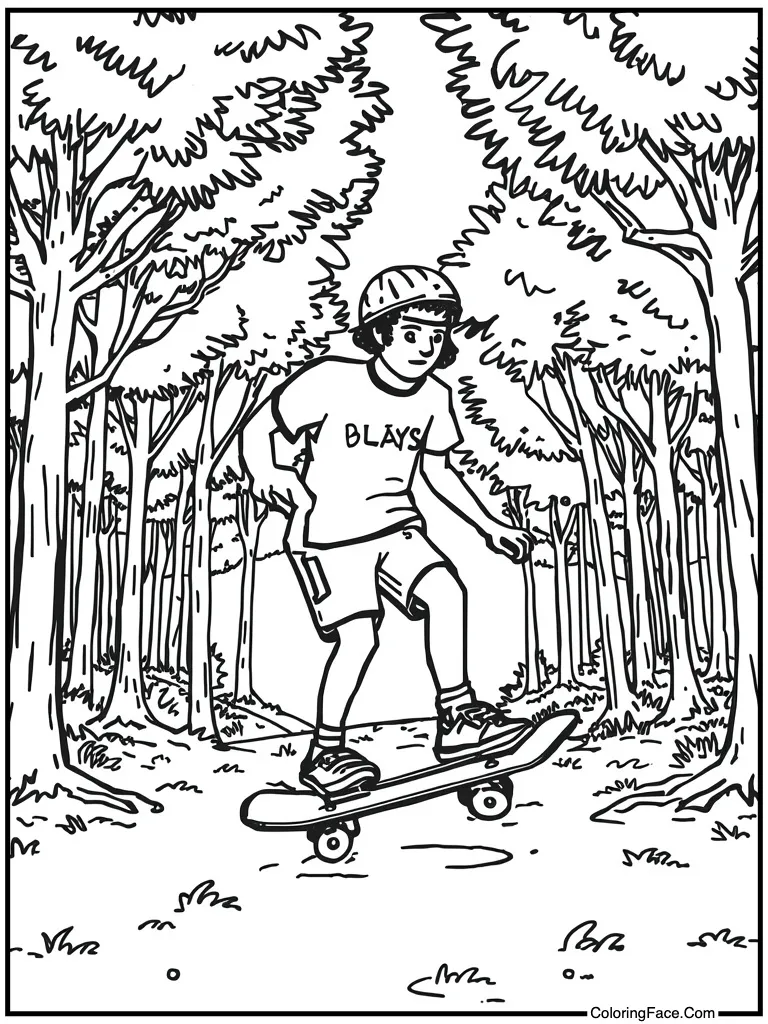 Skateboarding in the park