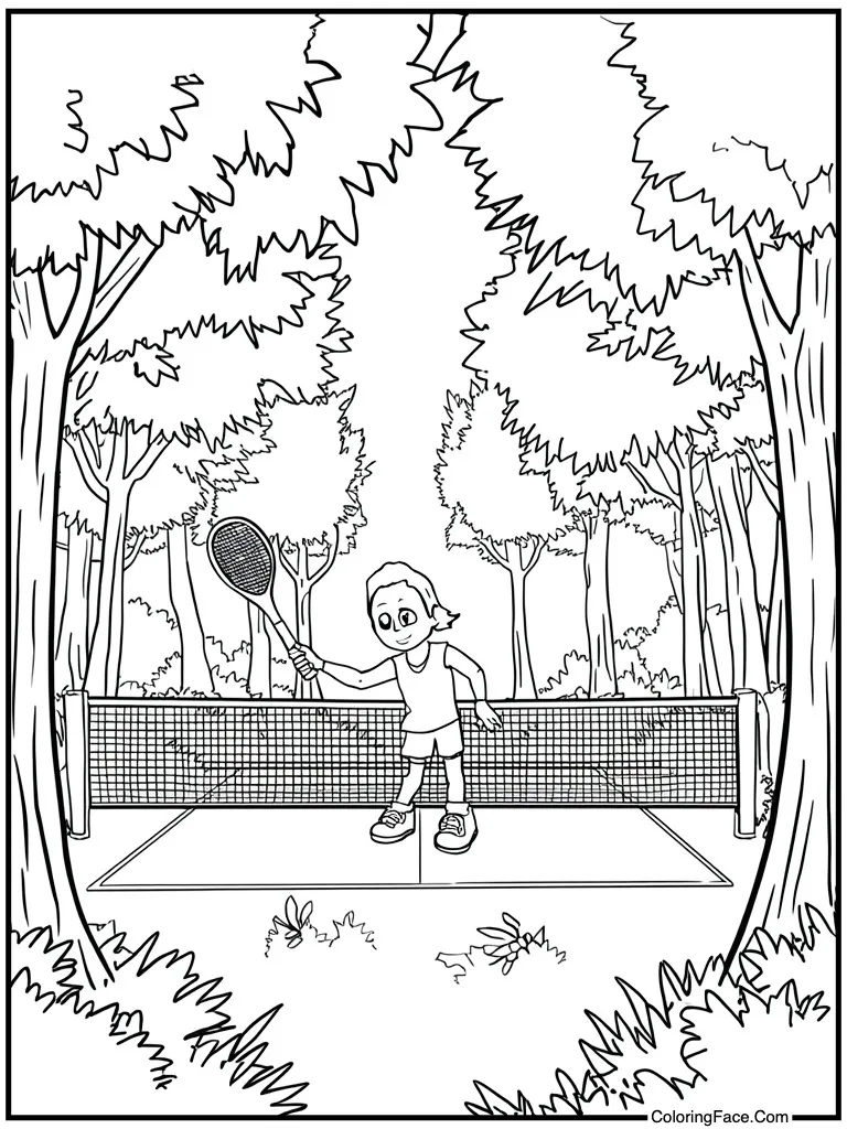 Playing tennis with racket