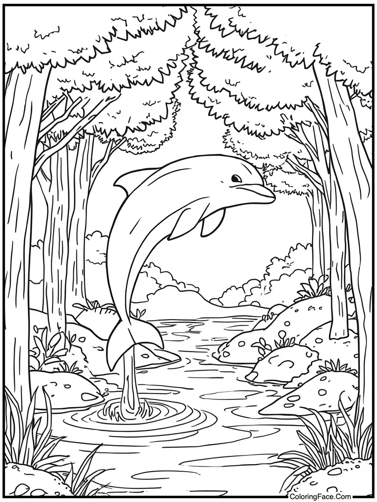 Dolphin jumping from water