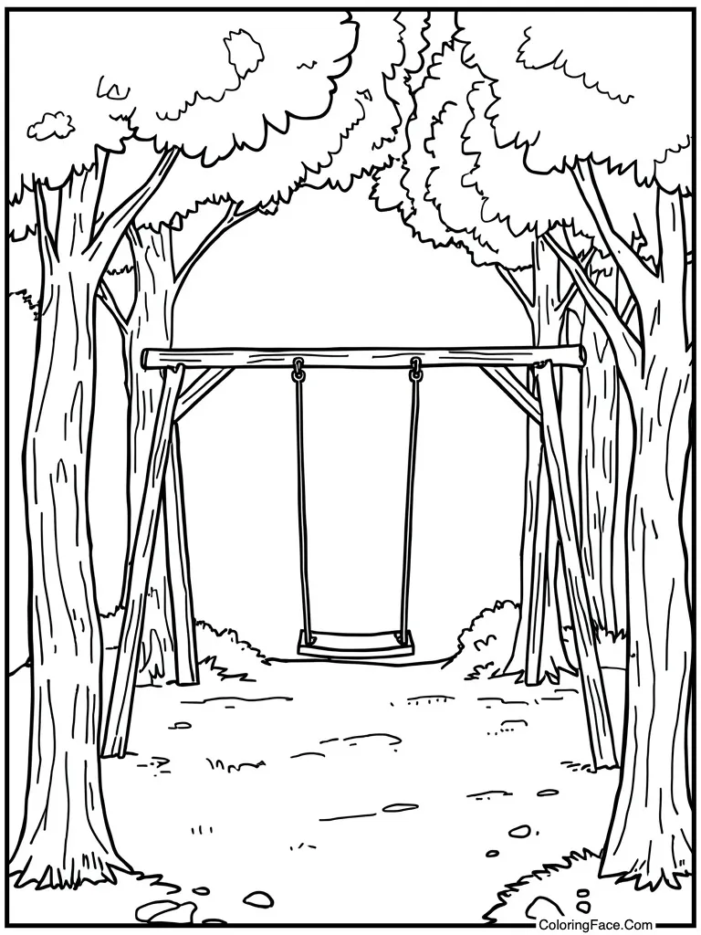 Swing set playground fun