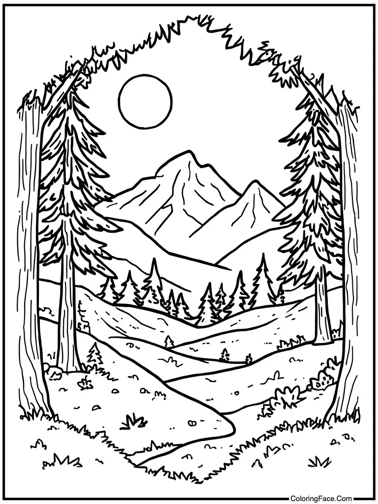 Mountain view sunny day