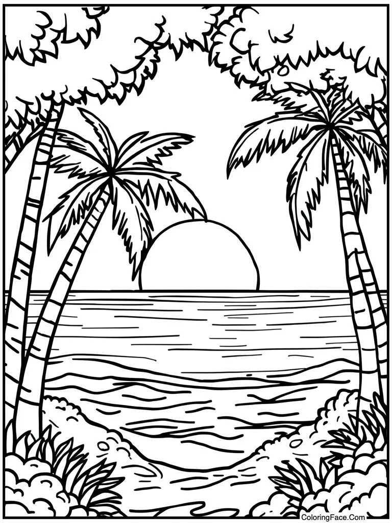 Sunset over ocean water