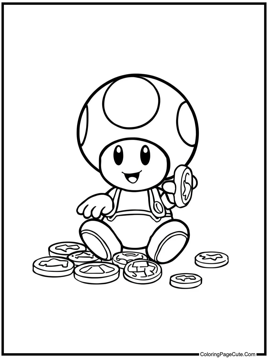Toad collecting coins