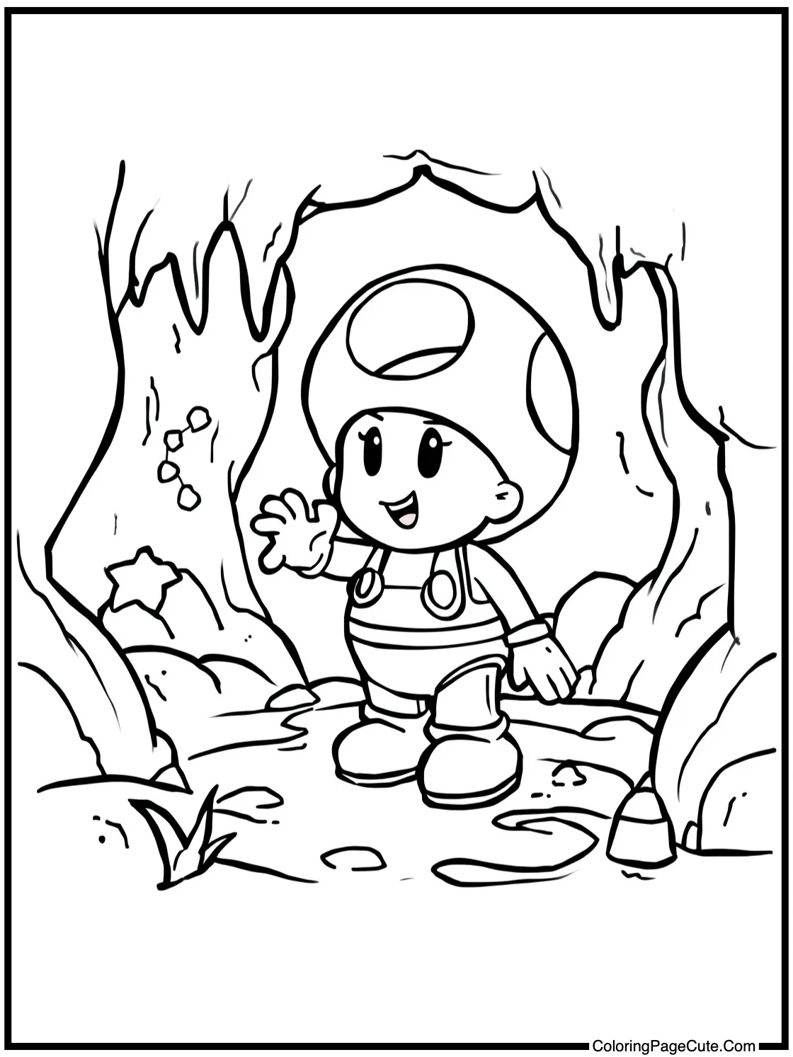 Toadette exploring caves