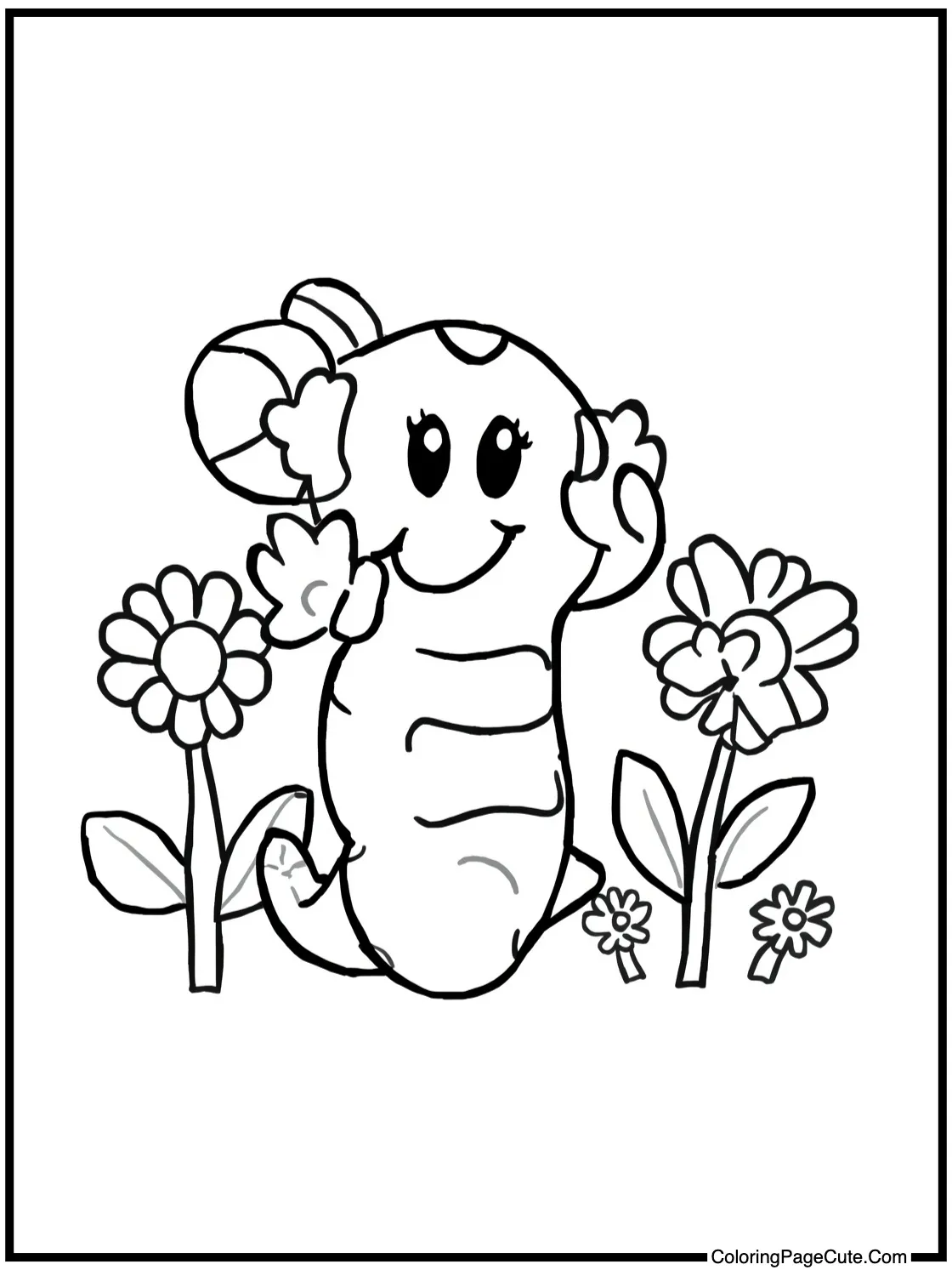 Wiggler enjoying flowers