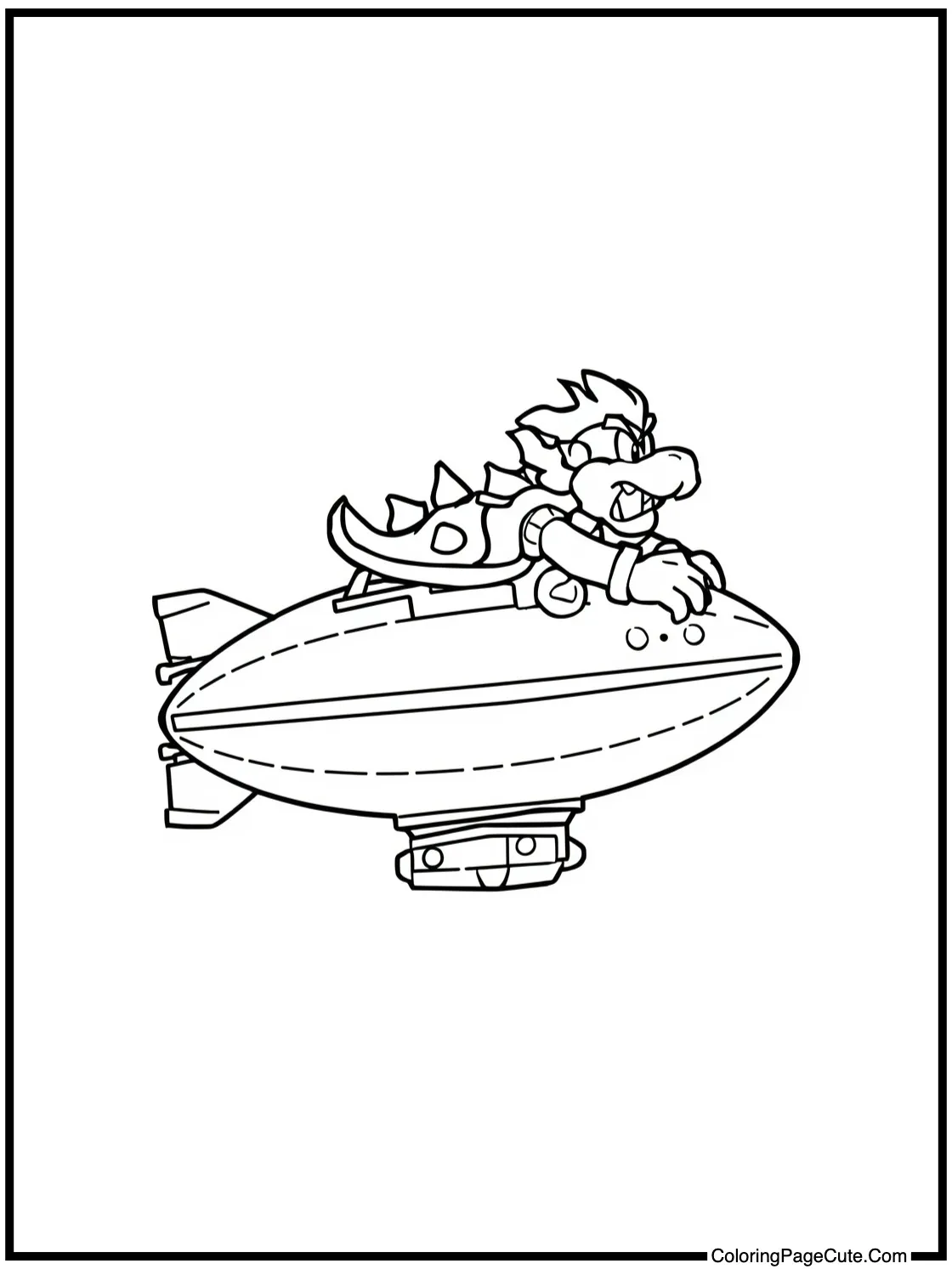 Bowser's airship flying