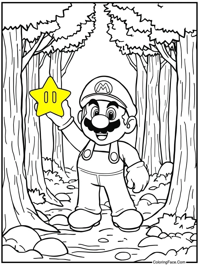 Super Mario Coloring Pages For Adults