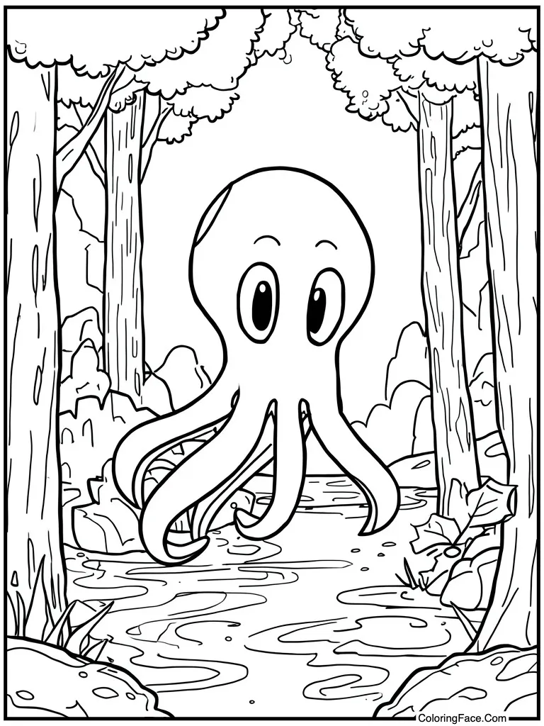 Squid swimming in water