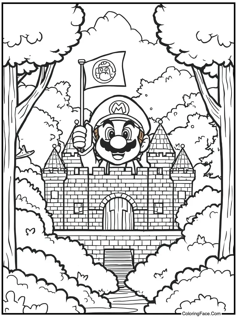 Brick castle flag top