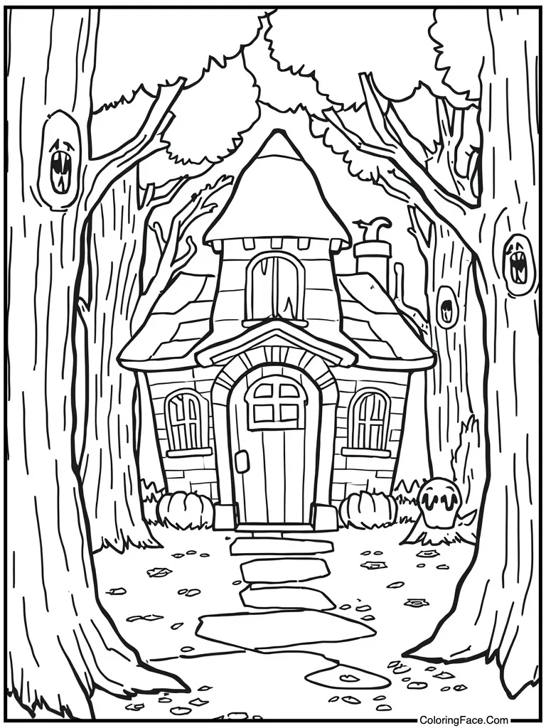 Ghost house spooky door