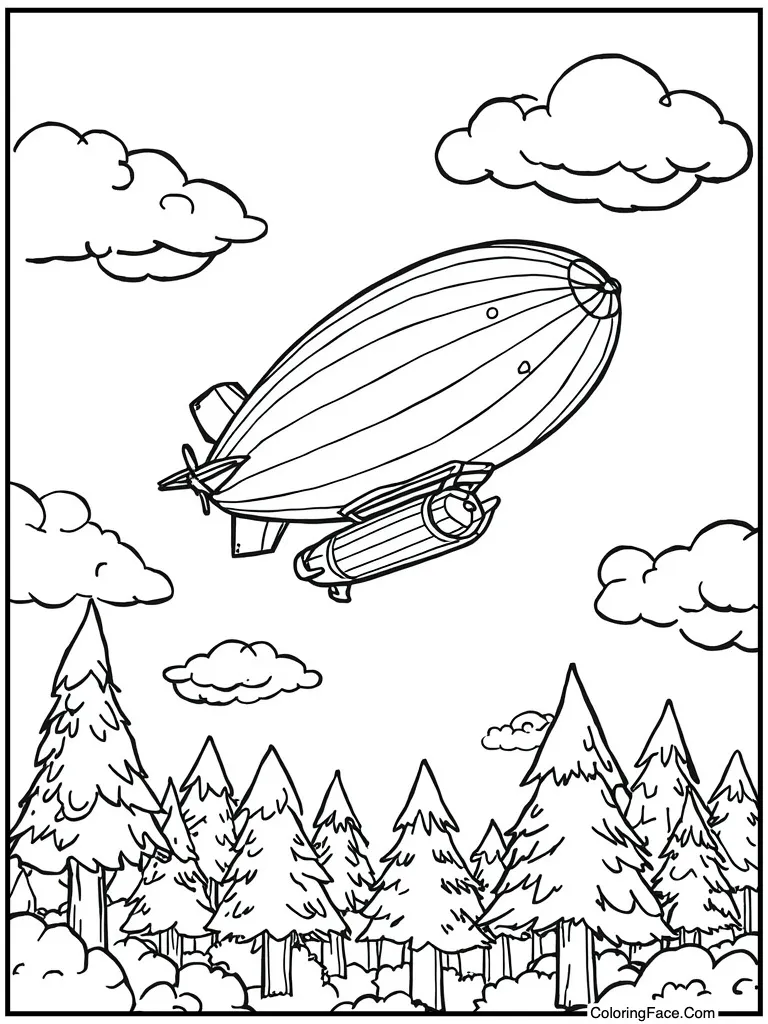 Airship flying with propellers