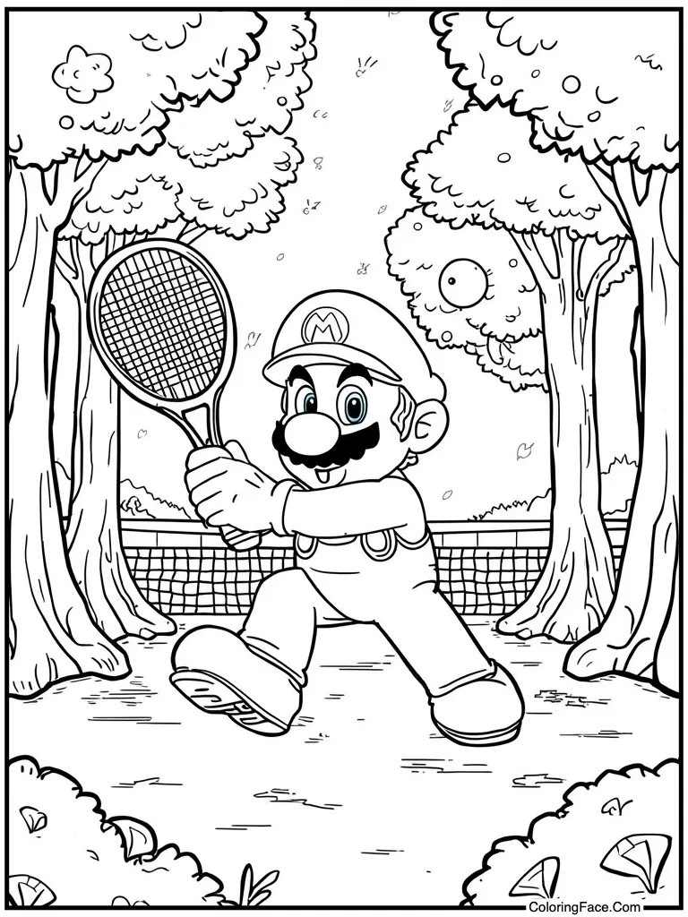Playing tennis with racket