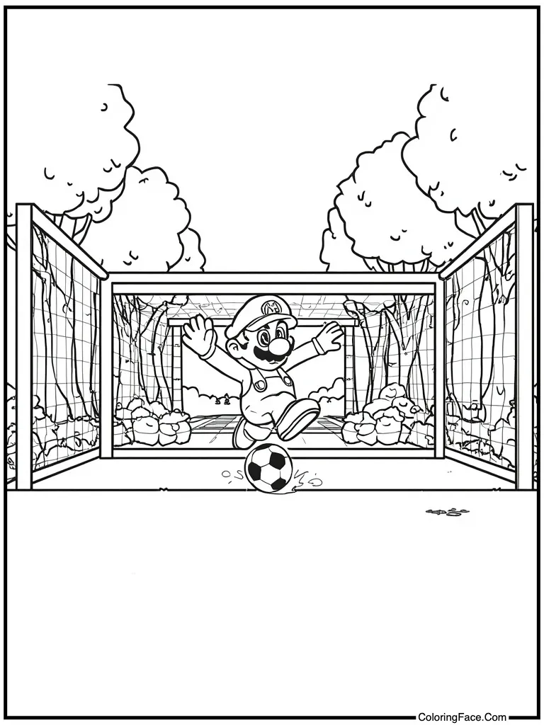 Kicking soccer ball goal