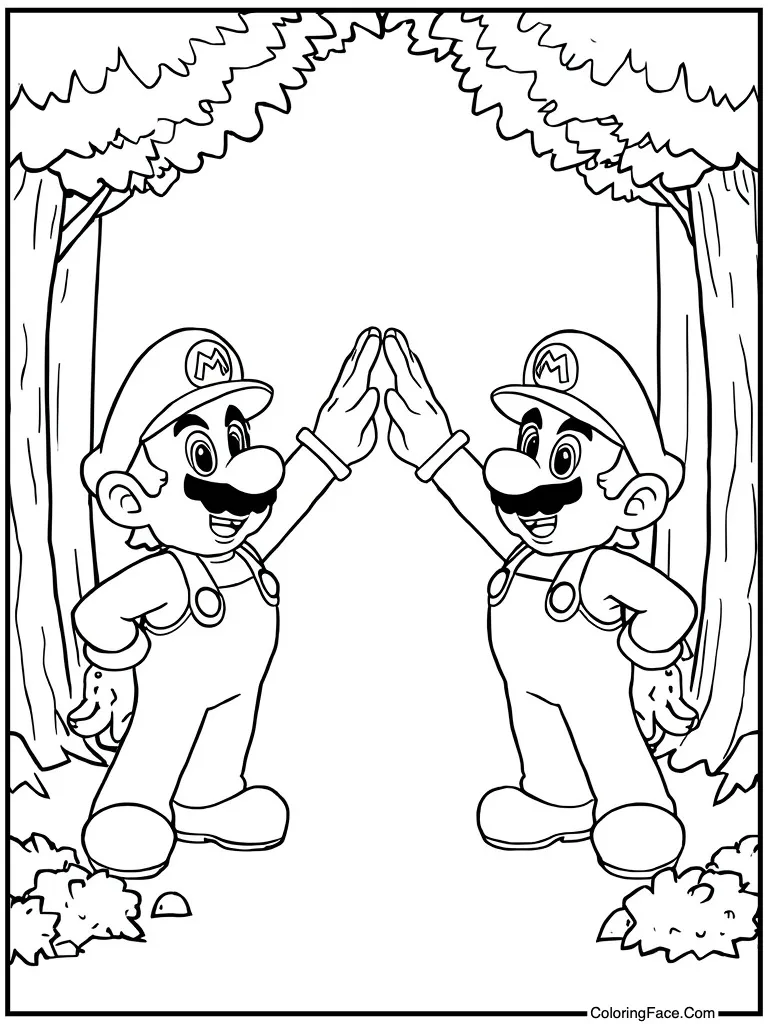 Brothers giving high five