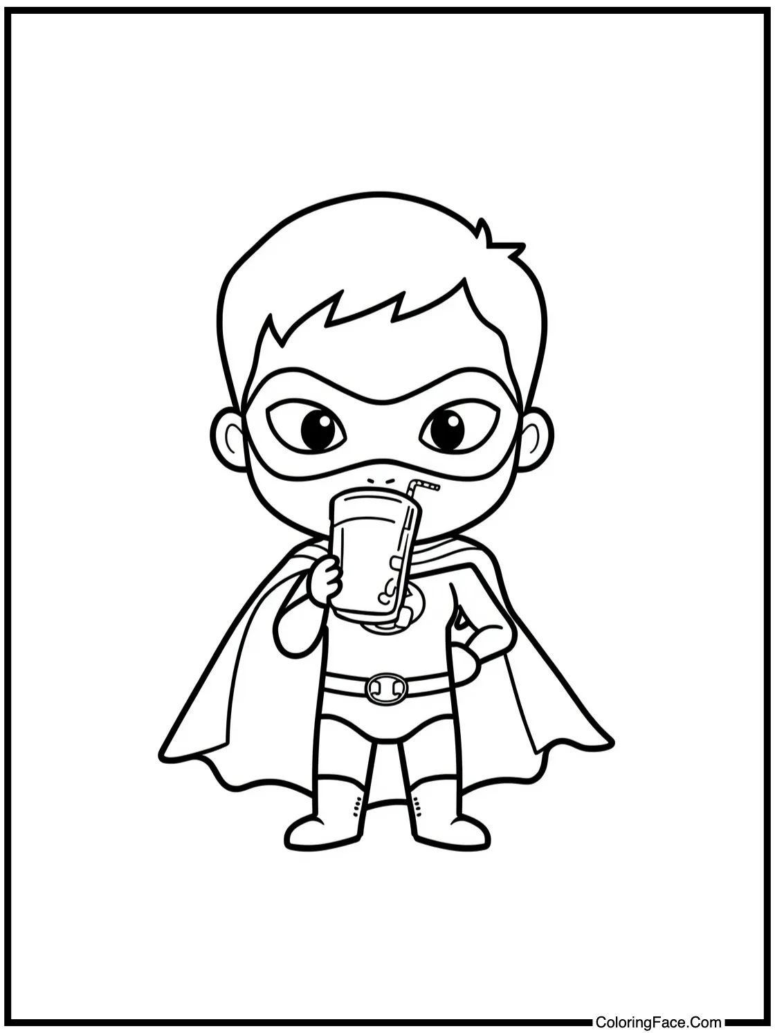 drinking a smoothie.