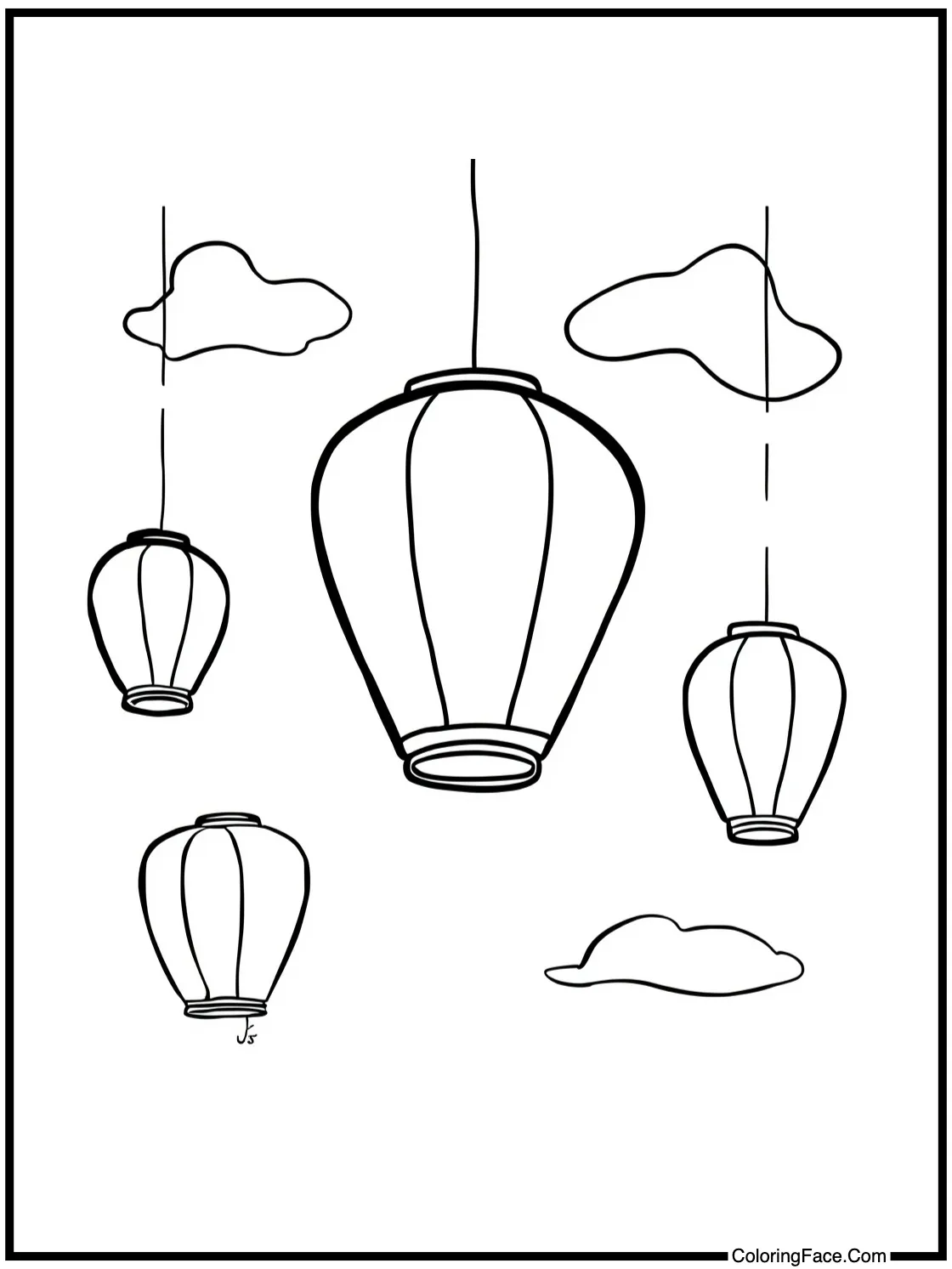 Lanterns floating peacefully.