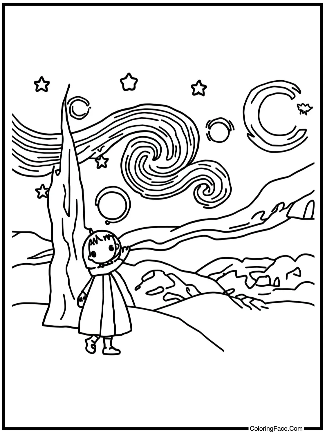 Admiring starry night.