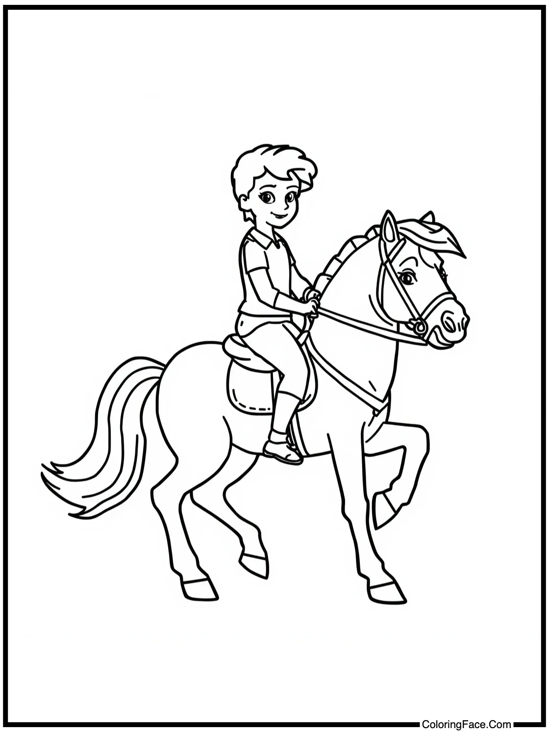 Riding Maximus gallantly.