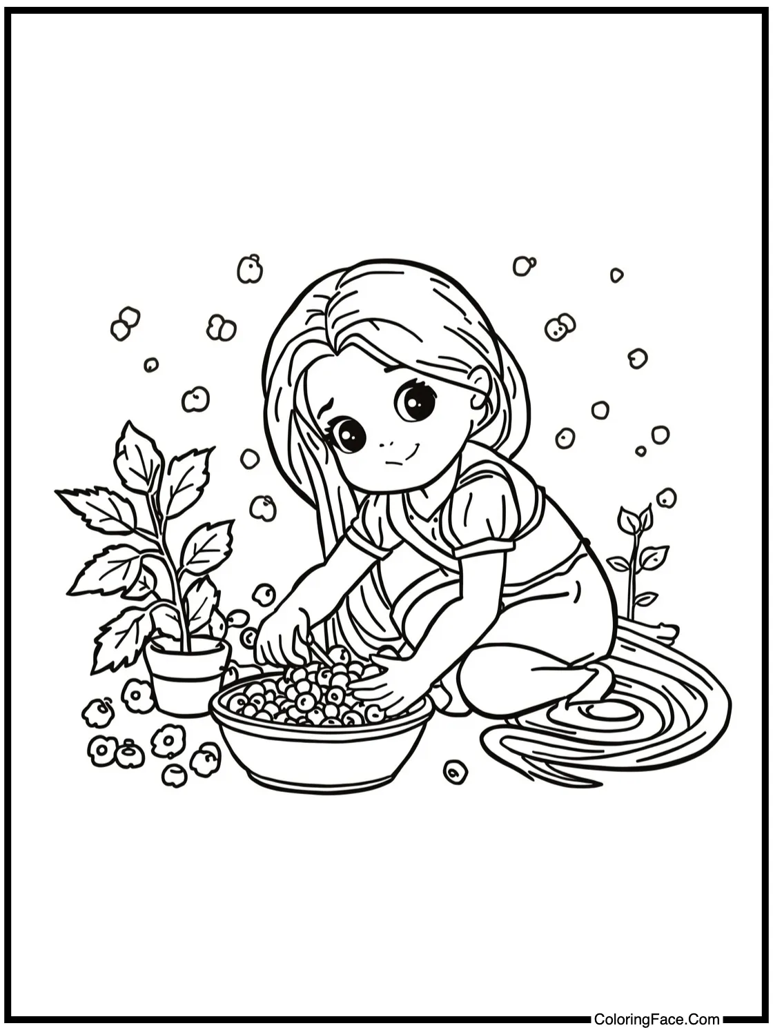 Picking fresh berries.