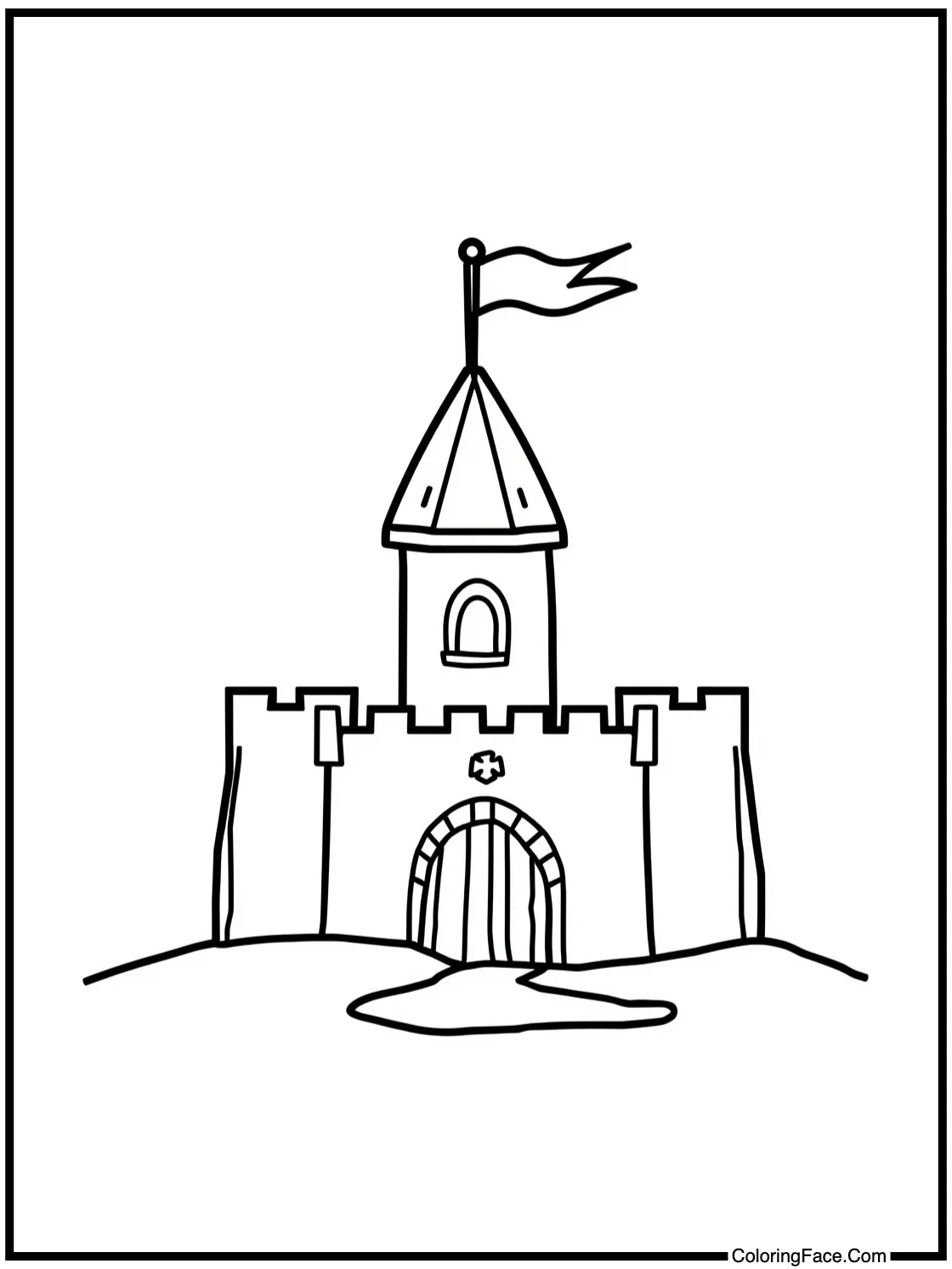 Building a sandcastle.