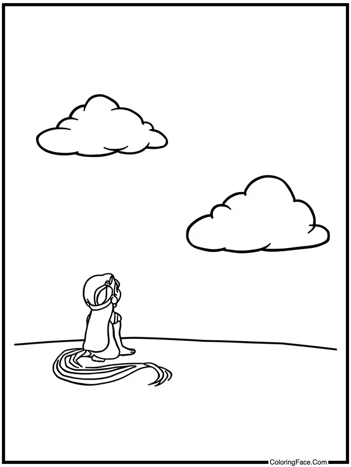 Watching clouds drift.