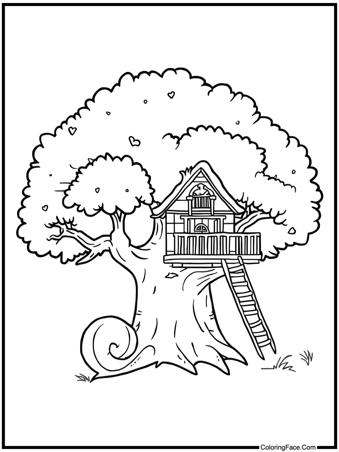 Building a treehouse.