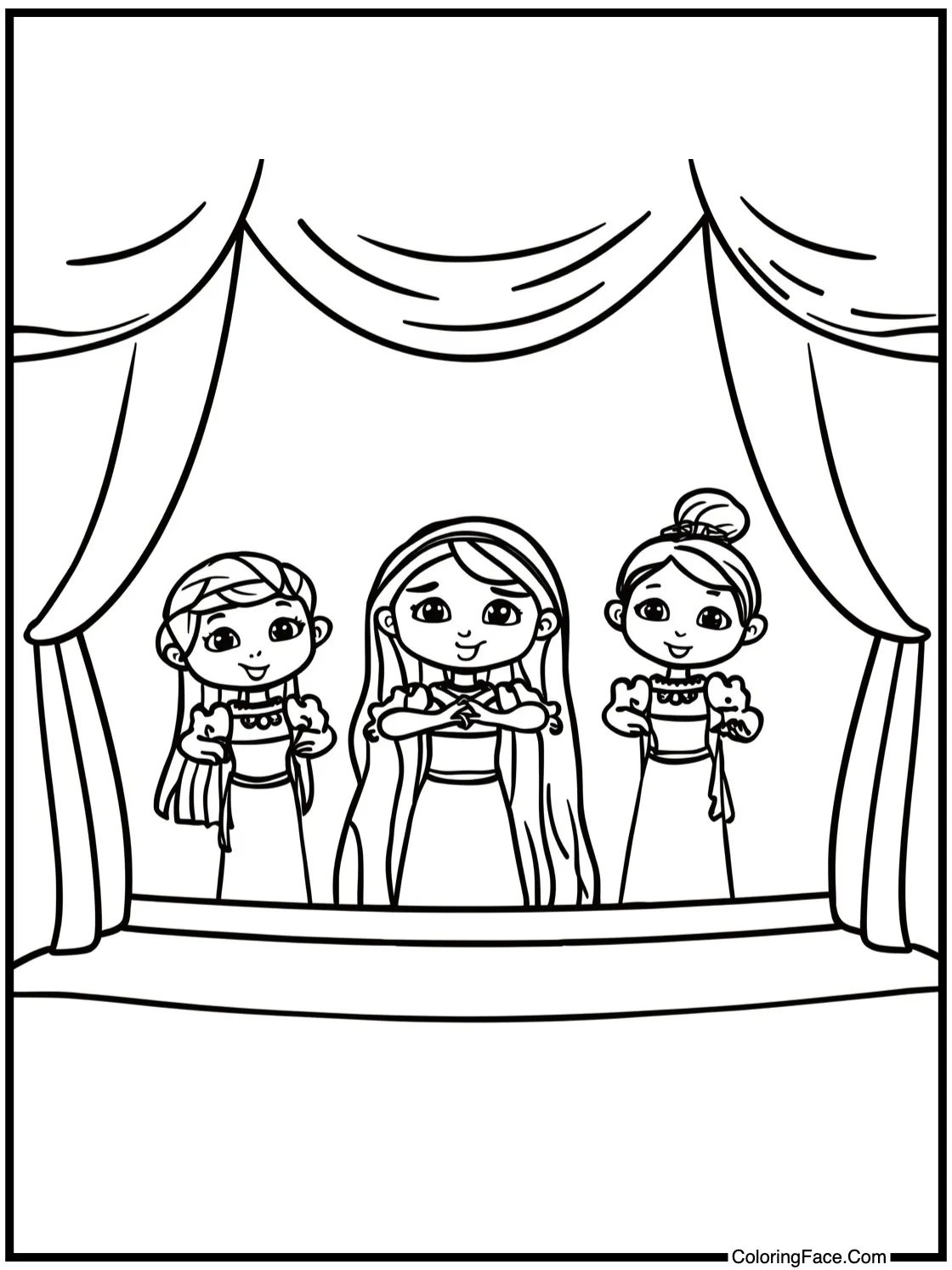 Having a puppet show.