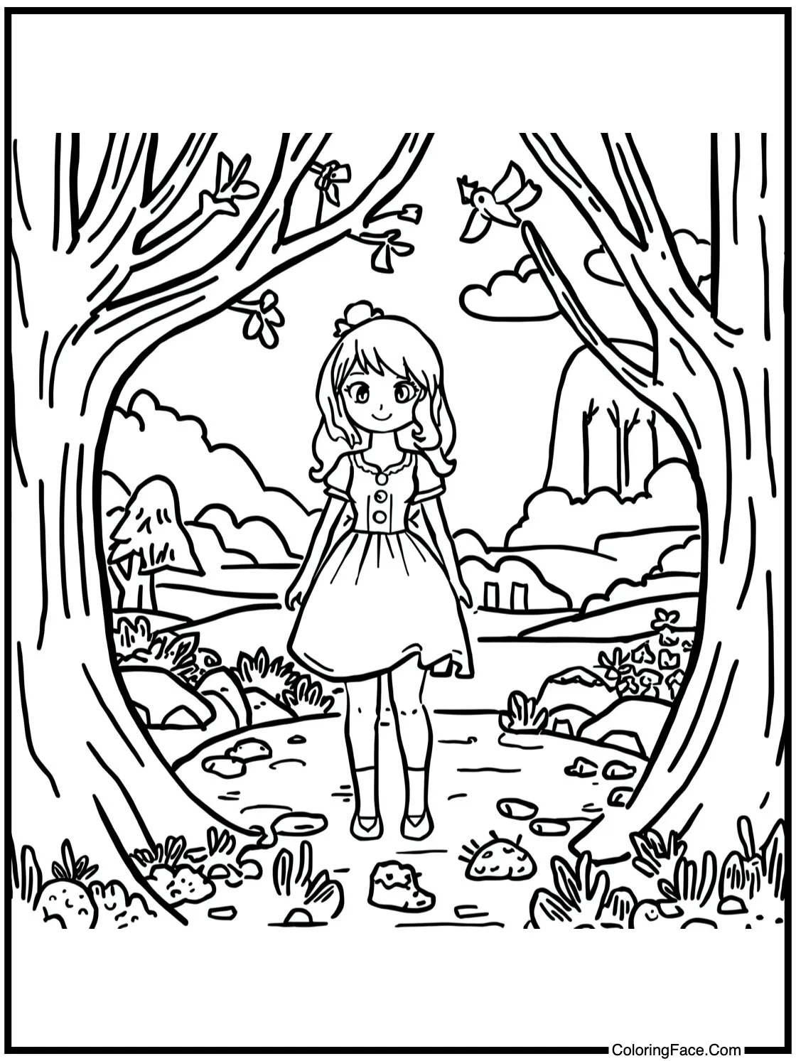 in a fairytale scene