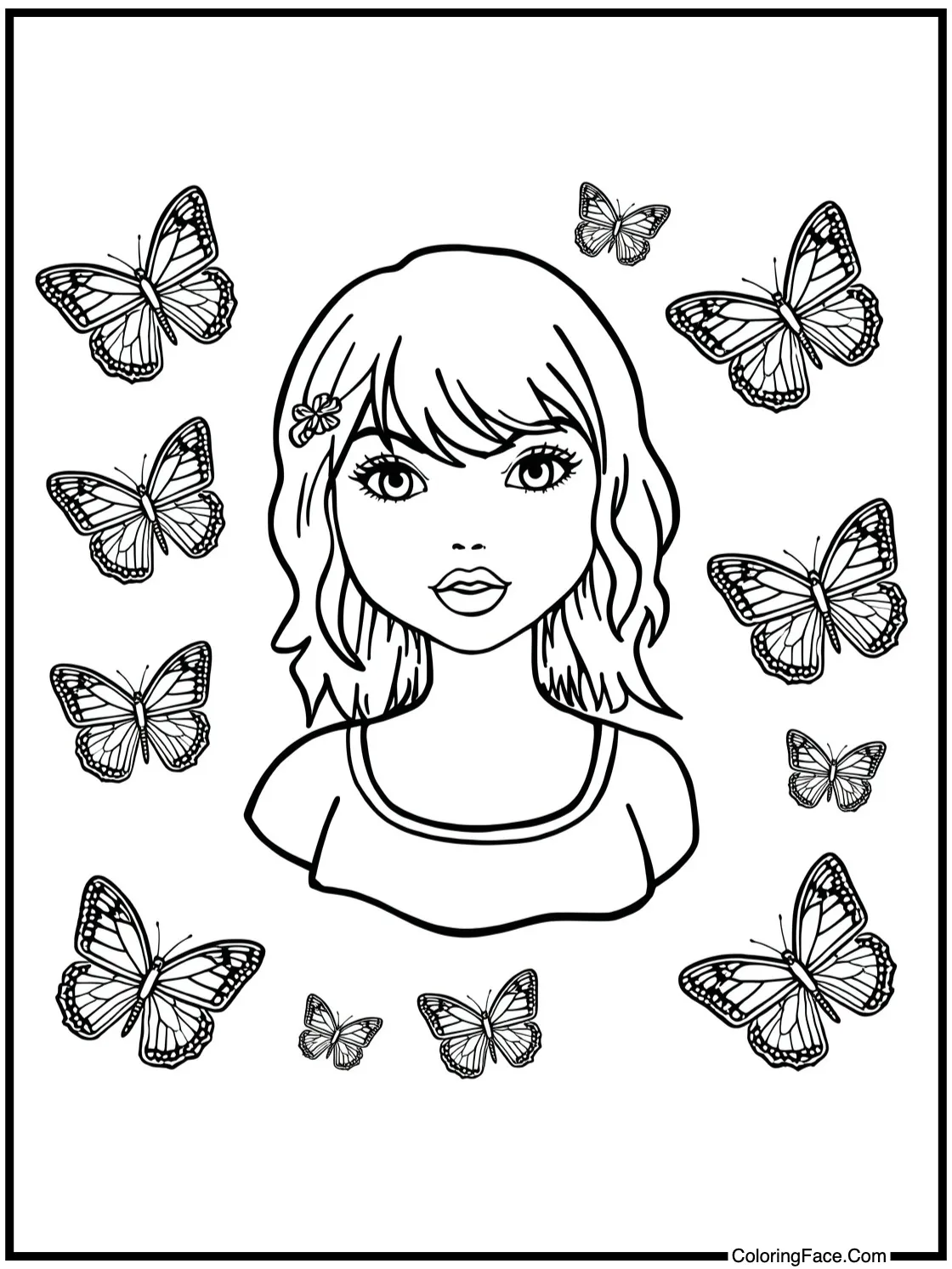 surrounded by butterflies