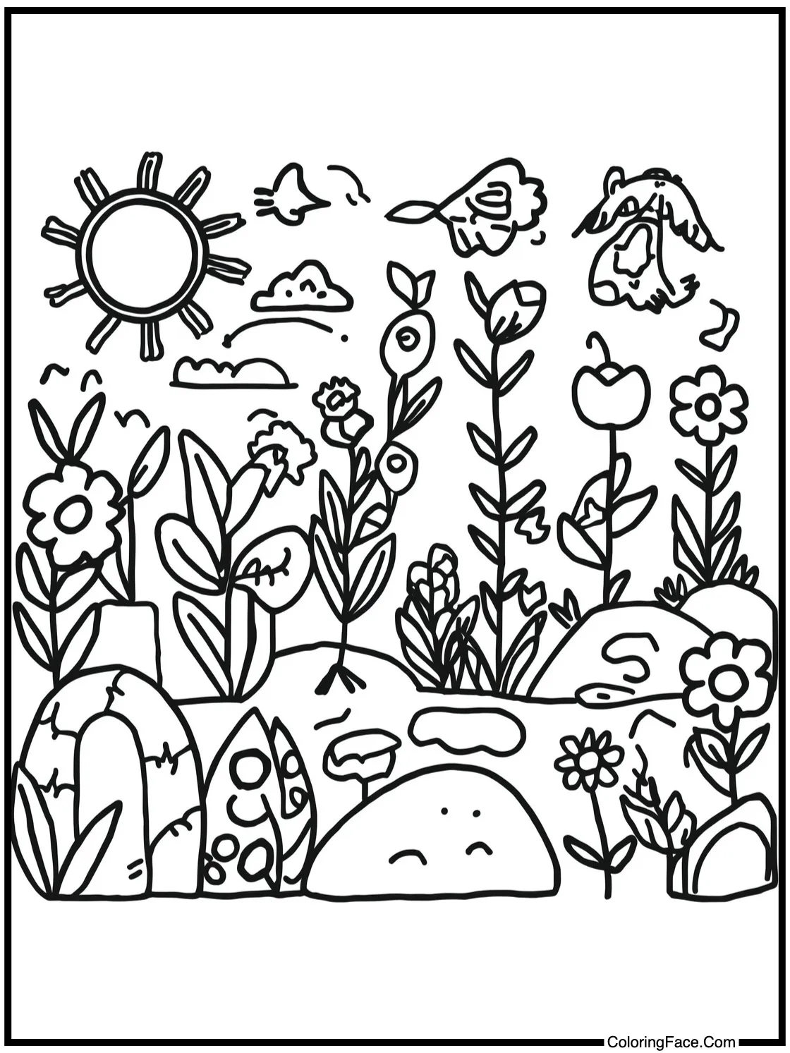 in a whimsical garden