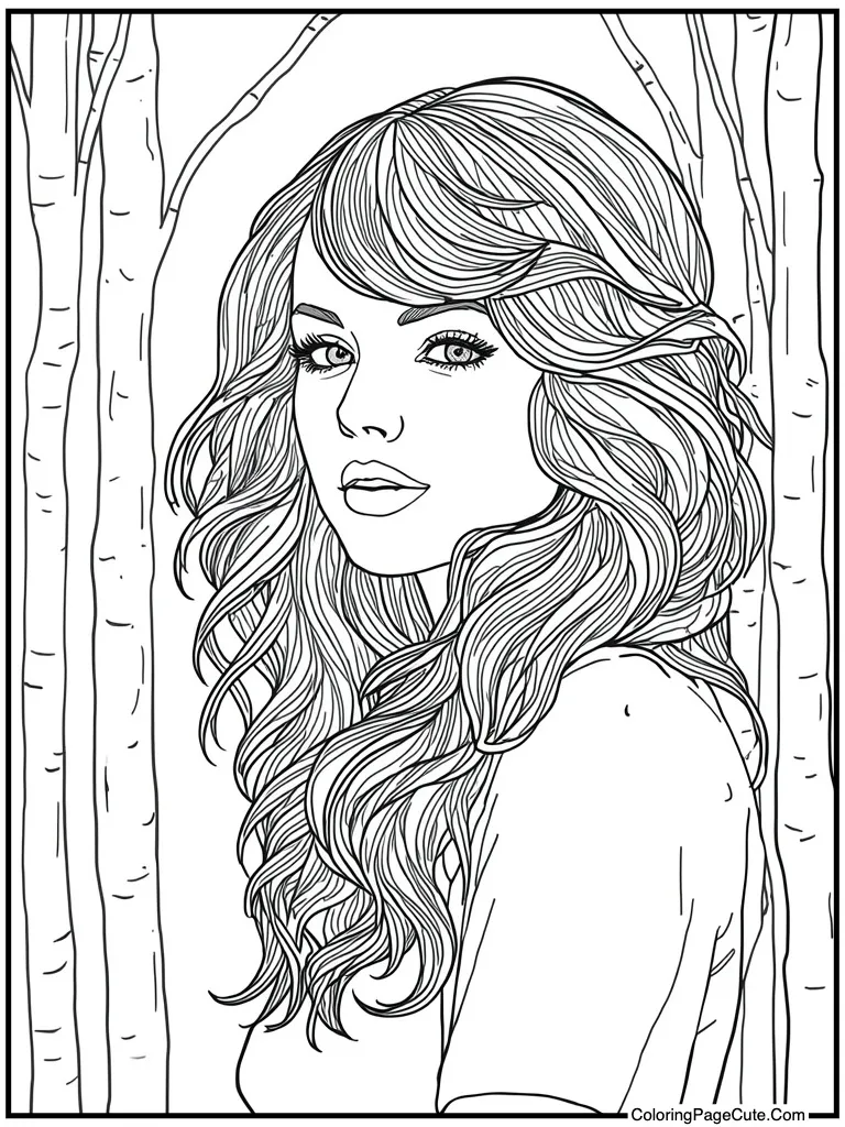 Flowing curly hair style