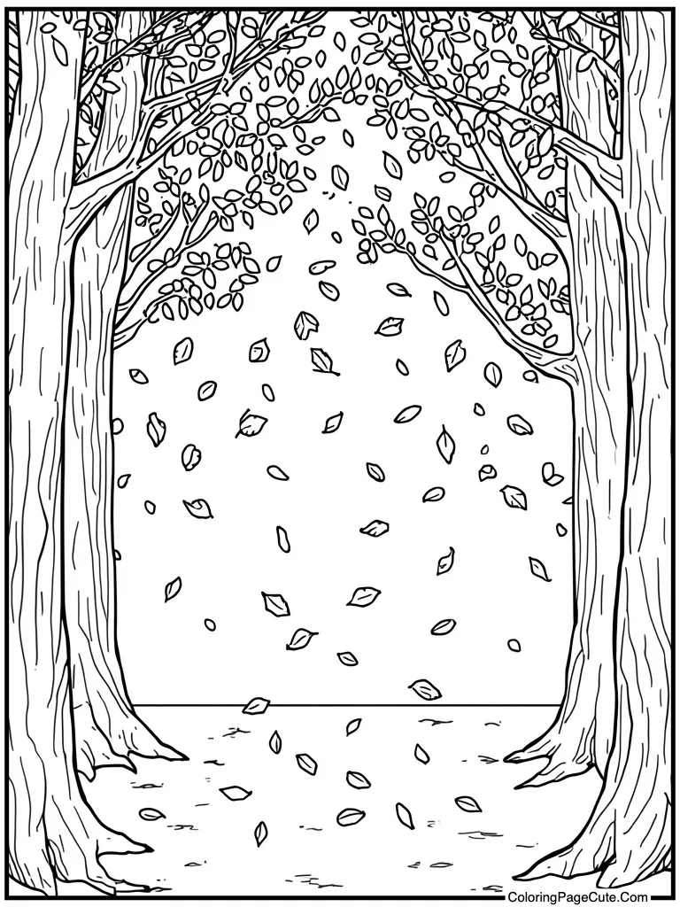 Autumn leaves falling down