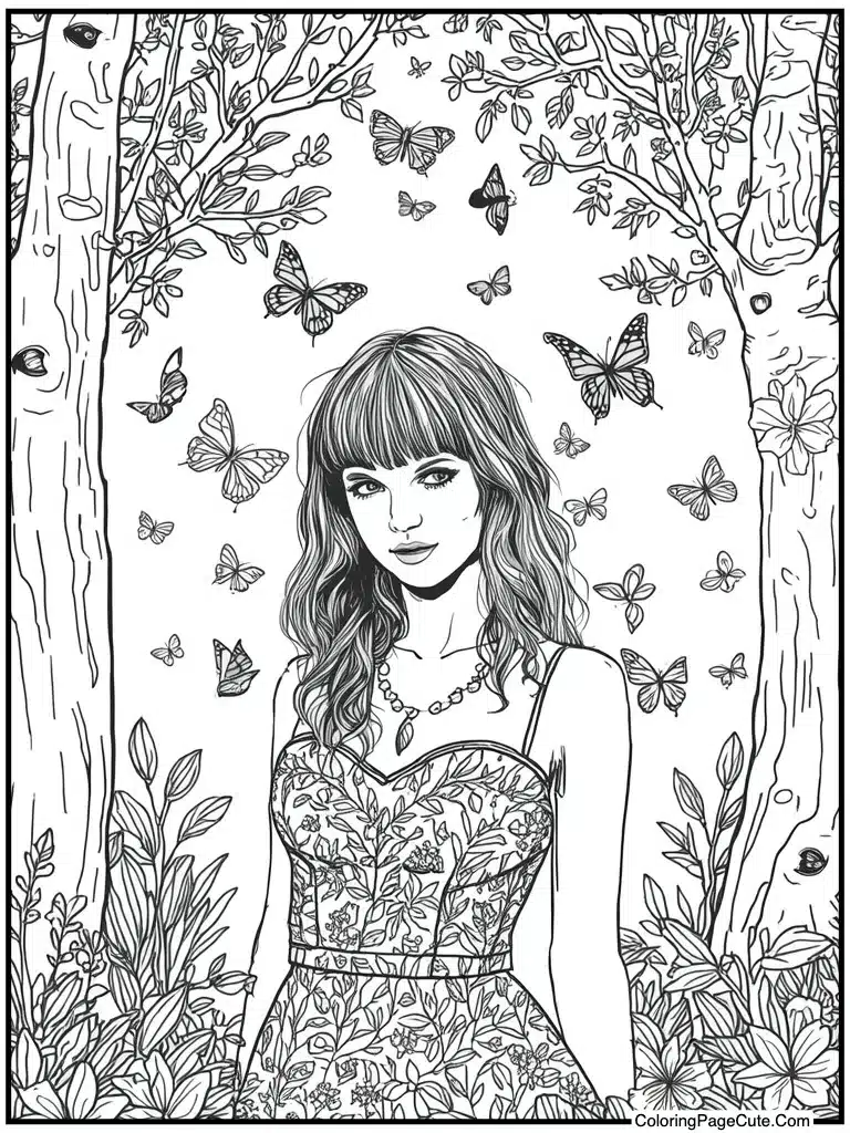 Pastel butterflies flying around