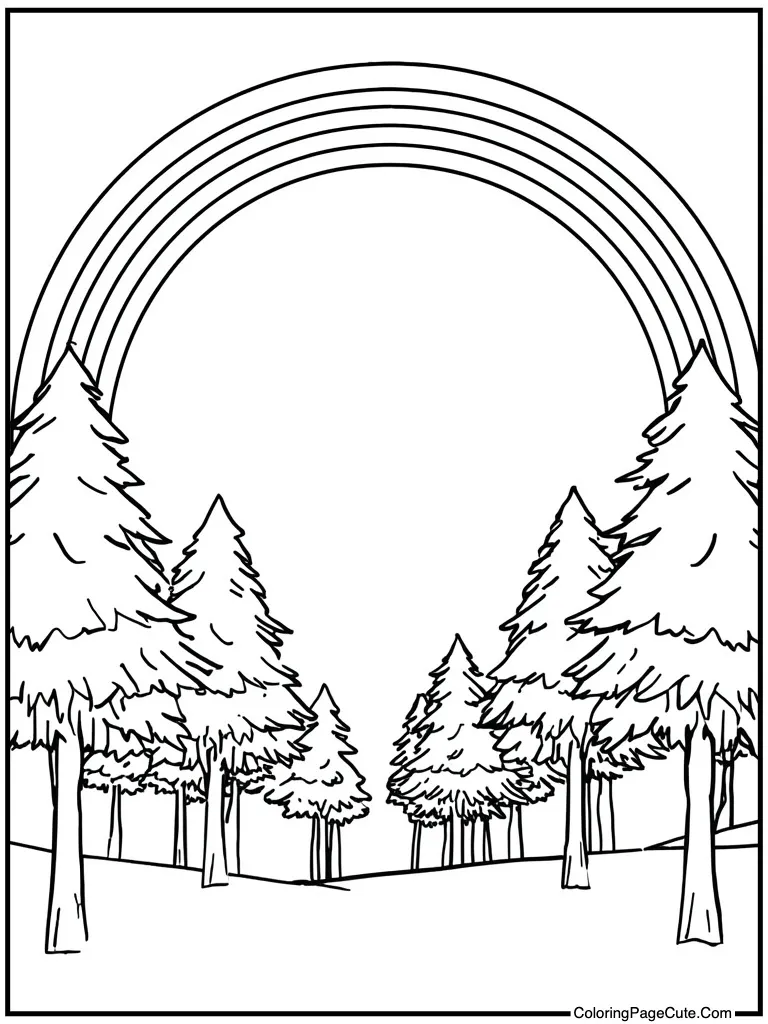 Rainbow sky background art