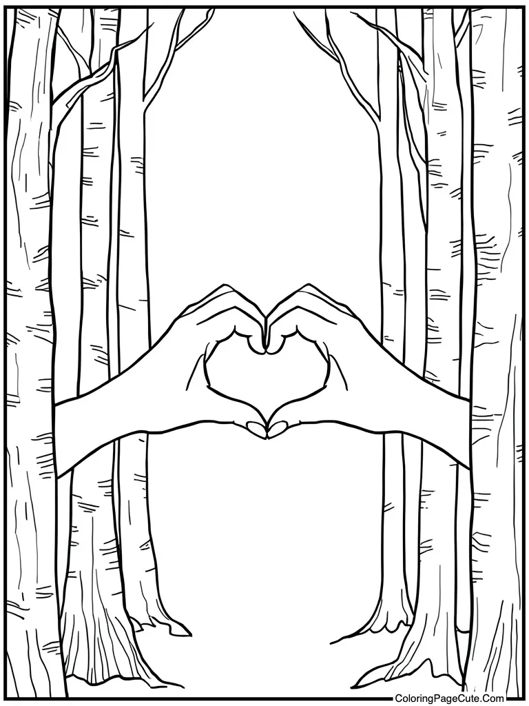 Making hand heart symbol