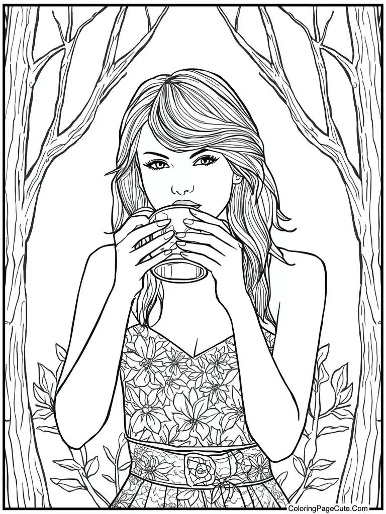 Drinking tea fancy cup