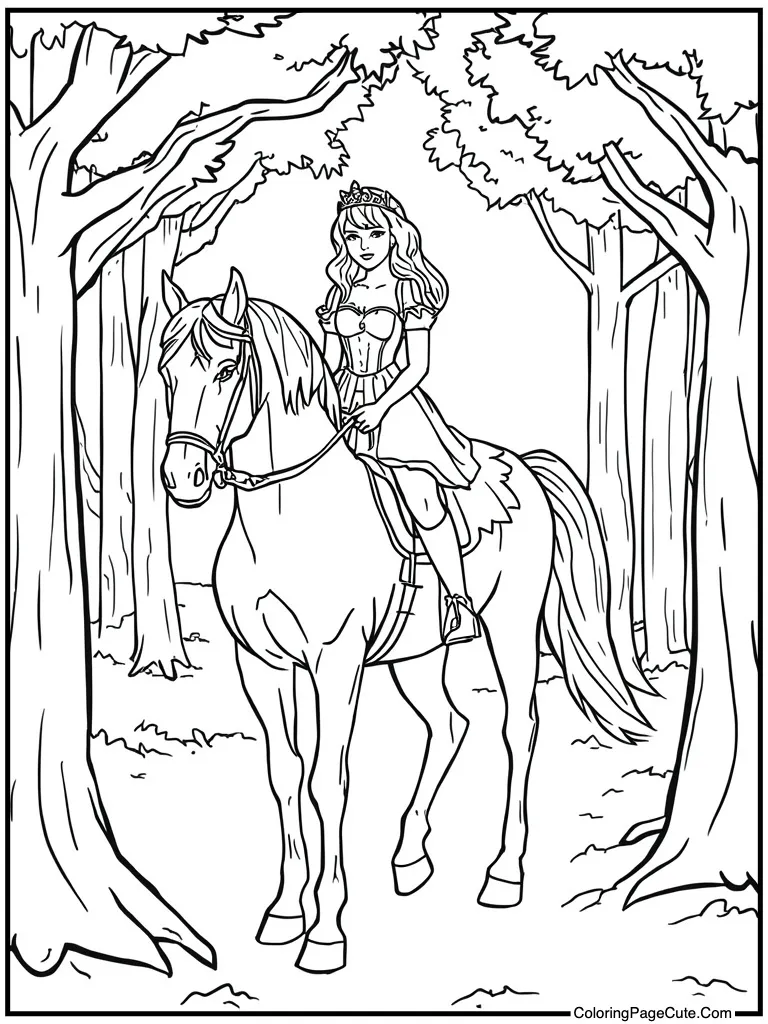 White horse princess ride