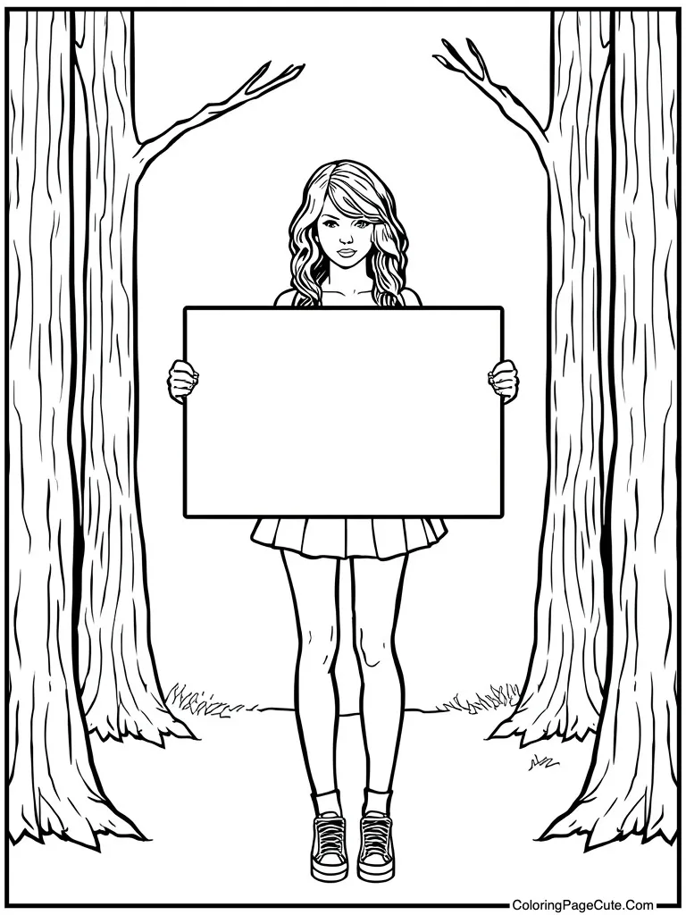 Holding a blank sign