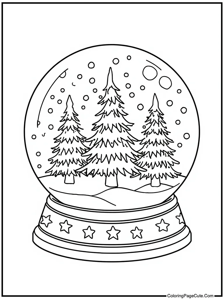 Snow globe winter scene