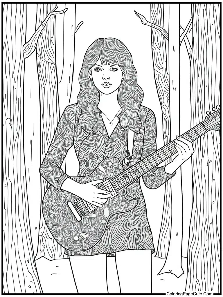 Zentangle guitar pattern style