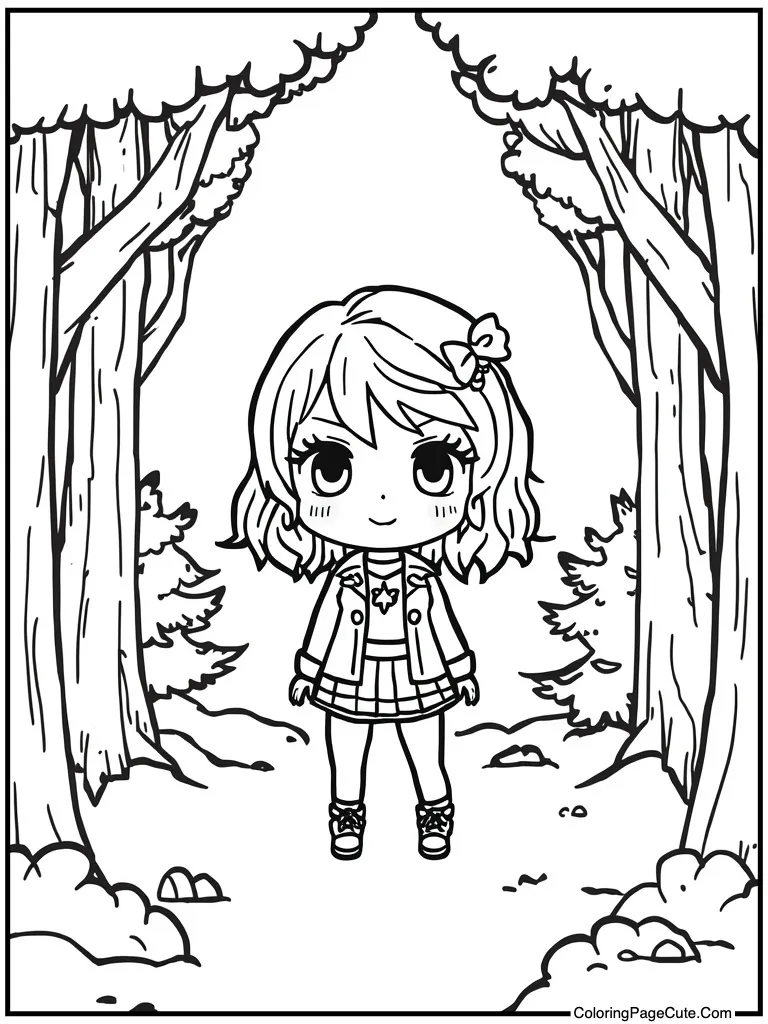 Chibi style cute singer