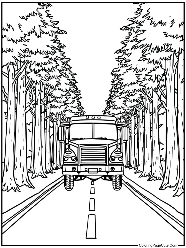 Tour truck driving road